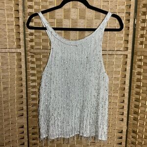 TOPSHOP Embellished Tank Top Keyhole Back READ**